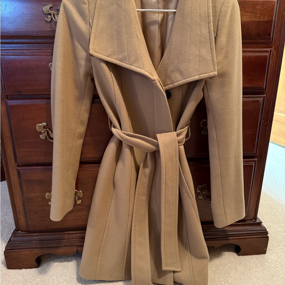 Aritzia Babaton Camel Wool Blend Belted Coat
